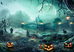 spooky halloween cemetary
